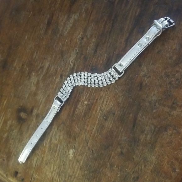 Vintage 1960s - 70s era Rhinestone Dog / Cat Collar Bling NWOT sz 10 - Picture 3 of 6